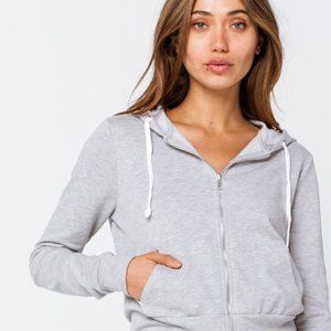 Gray heathered zip up hoodie